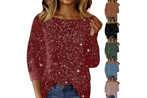 Nantdog Womens Sequin Tops Long Sleeve Sparkle Shirts Shimmer Glitter Party Blouses Crewneck Loose Fit Concert Outfits 2025