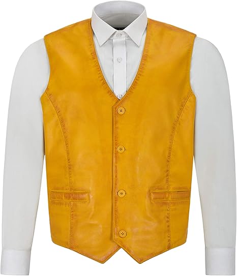 Amazon メンズリアルレザーベスト100 ラムスキンニューパーティーファッションスタイリッシュチョッキ5226 メンズ 通販