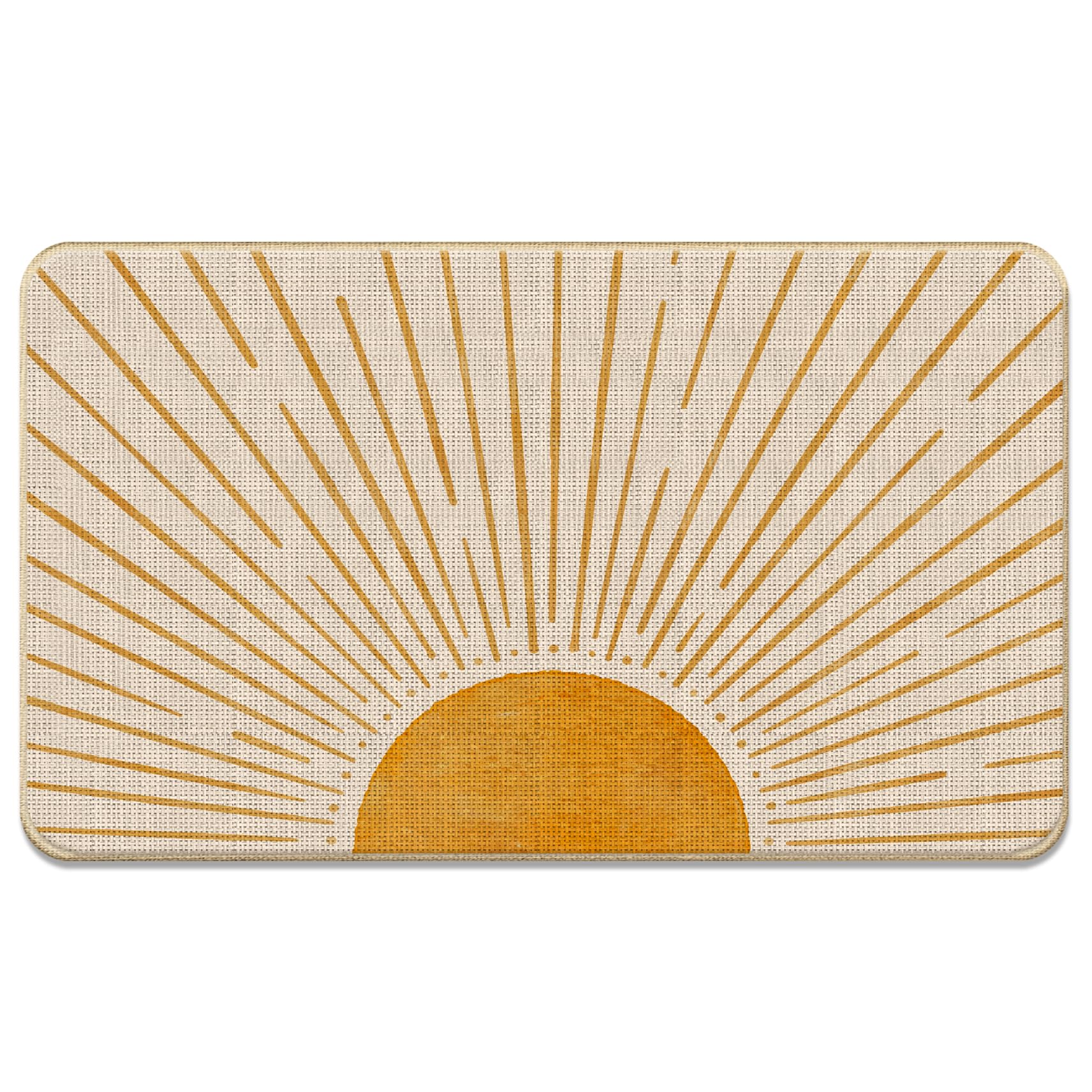Photo 1 of DOTAIN Boho Mid-Century Sun Doormat Door Mats Rug Decor,Rustic Sunshine Door Mats for Farmhouse Home Entryway Front Door Porch Outdoor Indoor Entrance Decorations(Yellow 17x30inch)