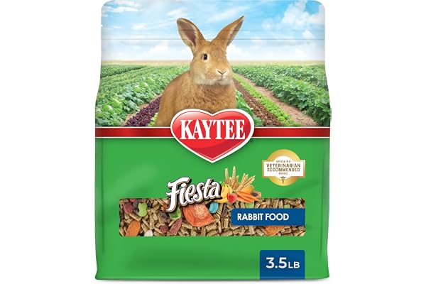 Kaytee Fiesta Rabbit Food, Nutritious and Fun Blend, Supports Dental Health and Digestion, 3.5 pounds