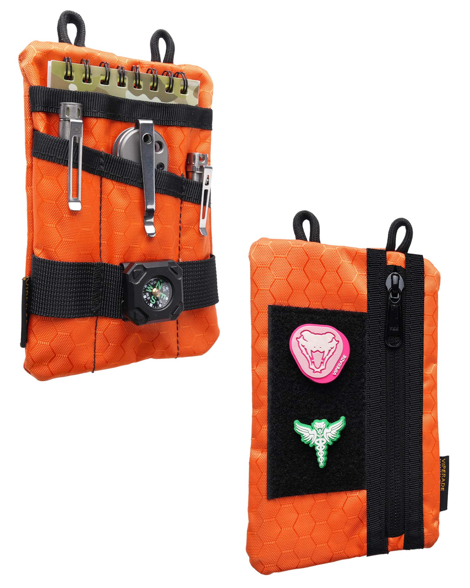 VIPERADE VE1-P EDC Pocket Organizer Men, EDC Pouch Organizer Tool Pouch with 5 Tool Storage for Flashlight, Pocket Knife, Tactical Pen, Mini Gear