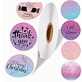 Wonlabel 2 x 2 Round Thermal Labels, Thermal Printer Label Stickers for DIY Logo Design, Name Tag, Addressing, Food Labeling, Office Supplies, Shipping Thanks Card, 2 inch 500 PCS/Roll, 4 Color