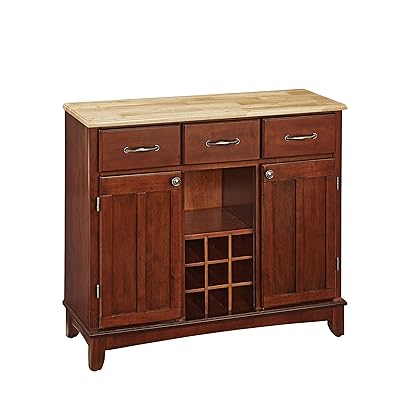 Buffet of Buffets Cherry with Natural Wood Top by Home Styles