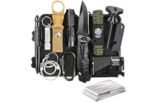 TRSCIND Gifts for Men Husband Dad Christmas, Survival Kit, Emergency Survival Gear and Equipment 14 in 1, Stocking Stuffers Birthday Gifts for Him Boyfriend, Hunting Fishing Camping Accessories, Cool Gadget