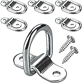 VEHIRIE 6 Pack D-Ring Tie Downs Anchors 1/4" Heavy Duty Steel Trailer Tie Down Hooks for Loads on Case SUV Truck Camper RV Warehouse Boats Cargo Control Surface Mount with Screws