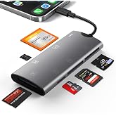 USB-C Multi SD Card Reader,CF SD TF XD MS M2 Card Adapter for Phone Laptop | Memory Stick Pro Duo/Micro SD Card Reader Adapter for Phone/Pad USB C Device,No Application Required Plug and Play