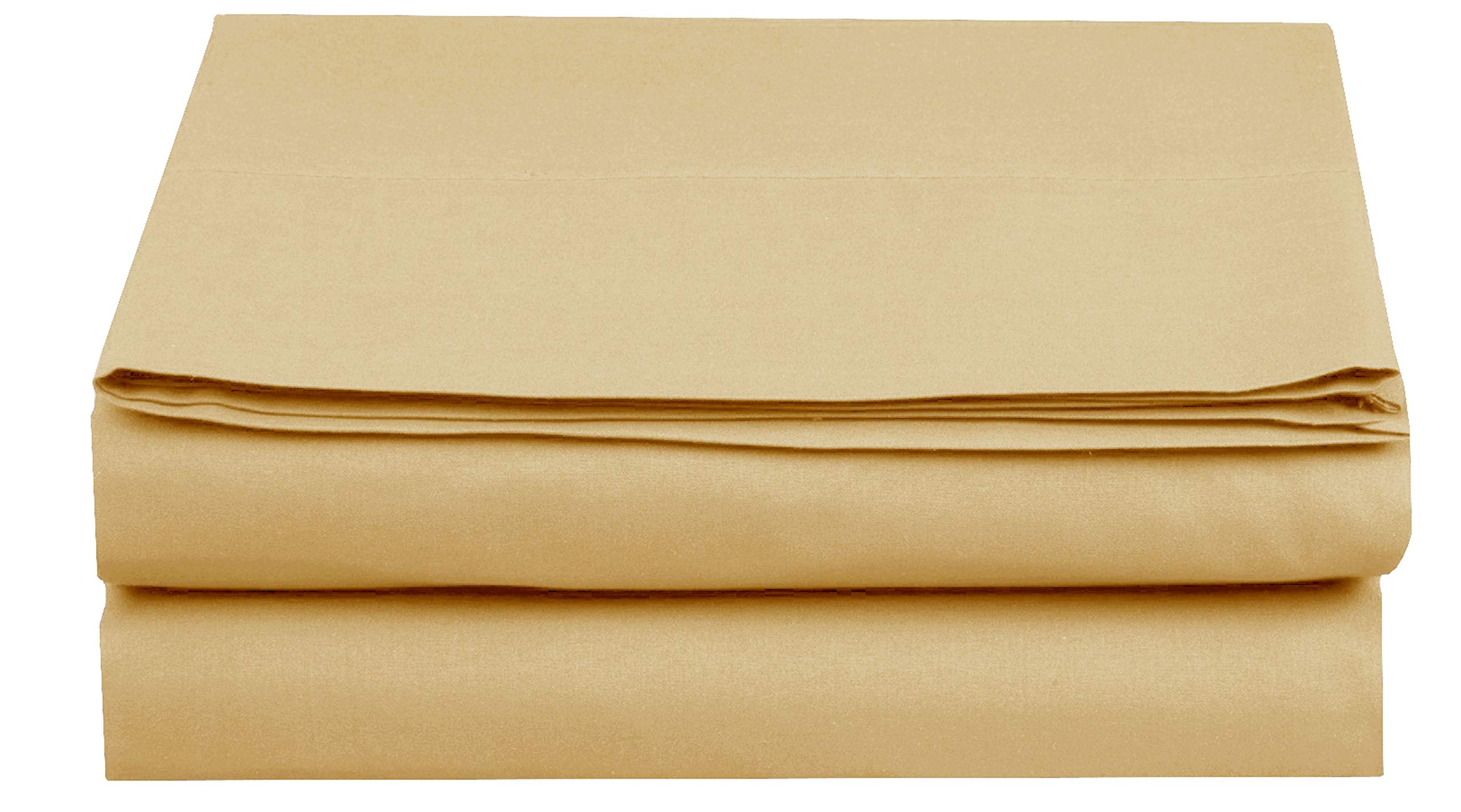 Elegant Comfort Premium Hotel Quality 1-Piece Flat Sheet, Luxury and Softest 1500 Premium Hotel Quality Microfiber Bedding Flat Sheet, Wrinkle-Free, Stain-Resistant, Twin/Twin XL, Gold