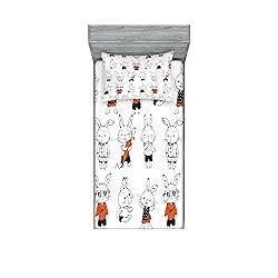 Ambesonne Funny Fitted Sheet & Pillow Sham