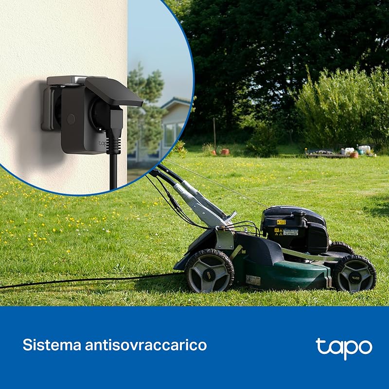 P410M Presa Smart Esterna, Presa Wifi, Controllo Vocale, Anti-sovraccarico, Monitoraggio dell'Energia, Risparmi Solari, Rilevamento dello zero, Controllo Remoto, IP54, Programma e Timer
