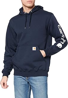 carhartt herren midweight sleeve logo hooded sweatshirt hemd
