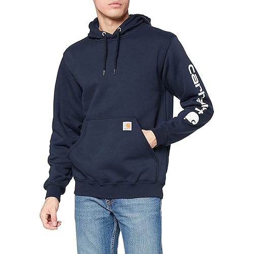 Carhartt Men's Midweight Sleeve Logo Hooded Sweatshirt (Regular and Big & Tall Sizes)