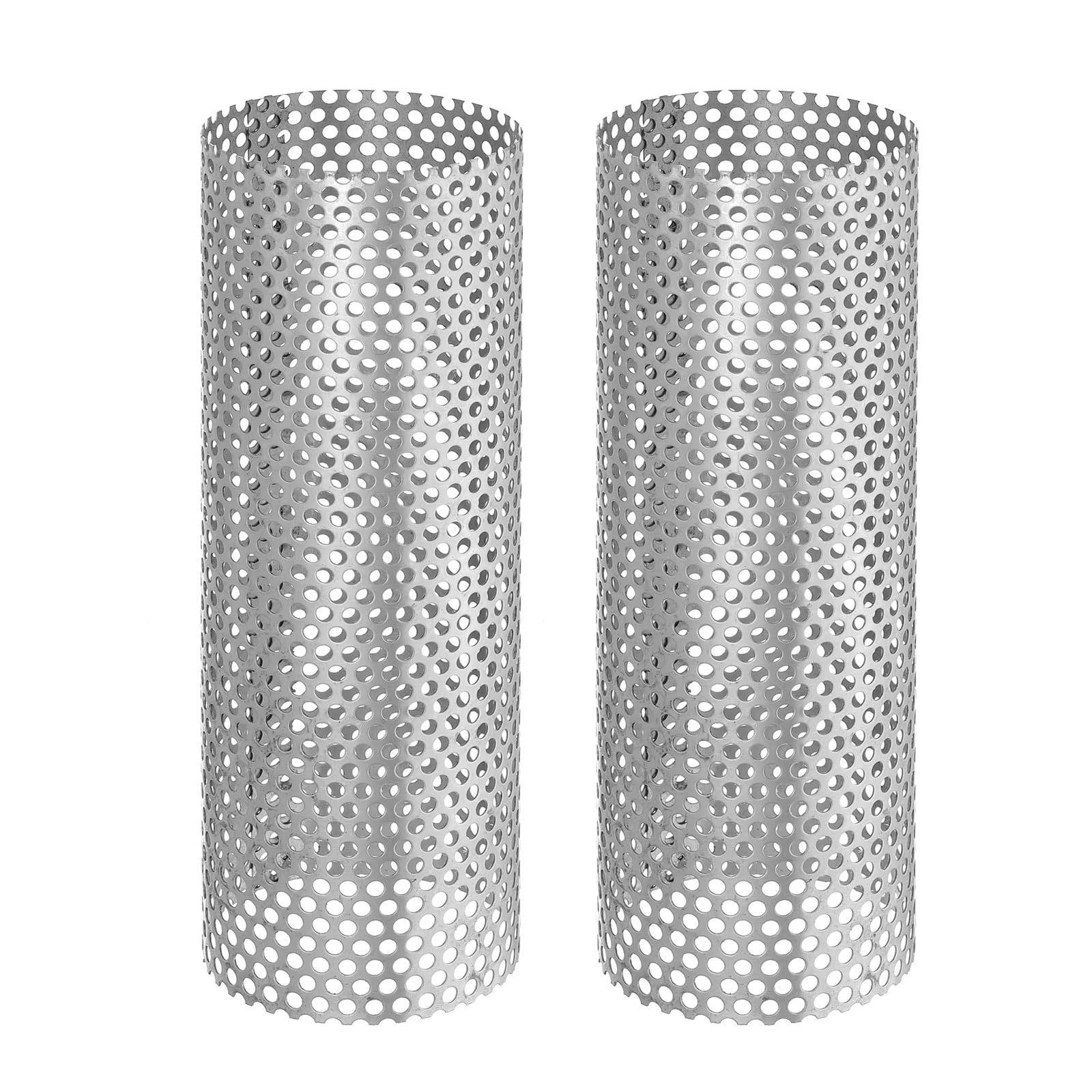 PATIKIL 2.4 Inch Stove Pipe Spark Arrestor Screen, 2Pcs 304 Stainless Steel Filter Chimney Flue 0.12 Inch Hole for Camping Tent Stove Accessories Vent Exhaust, 7.09 Inch Length