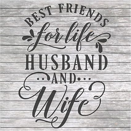 Mots Pochoir Citation Husband Et Wife Meilleurs Amis Pour La Vie Pour L Artisanat Et Decoration De La Maison Bois Signes Cft0016 Amazon Fr Cuisine Maison