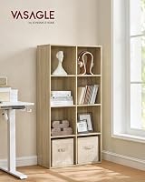 VASAGLE 8 Compartment Bookcase Shelf LBC24NL Wood Color Open Storage view 2