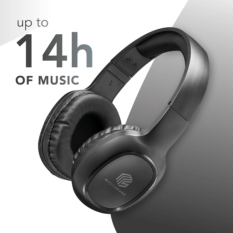 | HEADBAND Bluetooth Basic | Cuffie on Ear Bluetooth con Archetto Estendibile - PlayTime 14h - Colore Nero