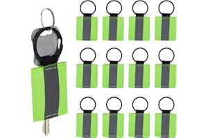 NICENEEDED 12 Pcs Reflective Keychain Tags, Bright Zipper Pulls Nylon Reflectors Tags for Bag Backpack Pendant Glow in Dark K