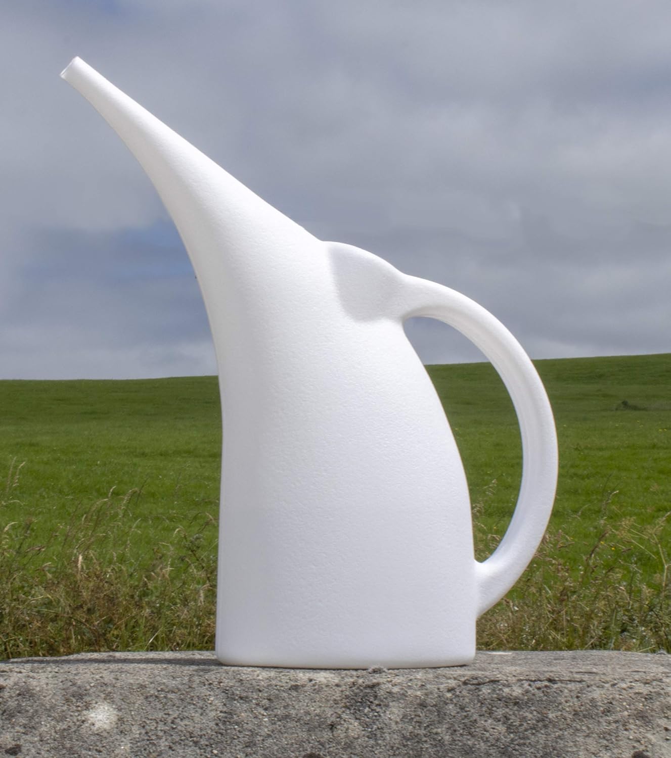 Pure White 1/2 Gallon Watering Can for Indoor and Outdoor house plants, flower pots, herbs and vegetable gardens | 100% Recyclable Cute Plastic Watering Pot | Shatterproof | Ergonomic | Lightweight | : Garden & Outdoor