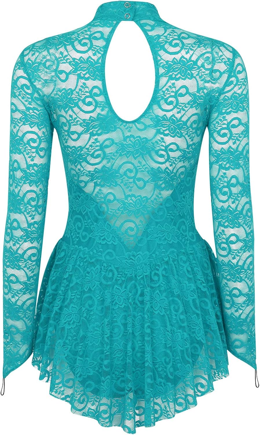 ACSUSS Women's Turtle Neck Lace Figure Ice Skating Roller Skating Ballet Dance Leotard Dress Costume: Clothing