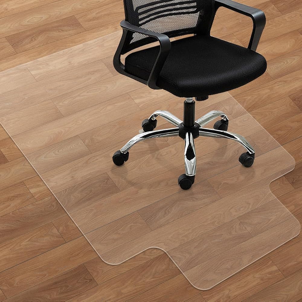 SHAREWIN Office Chair Mat for Hard Floors 120x90 cm with Lip Anti-Slip