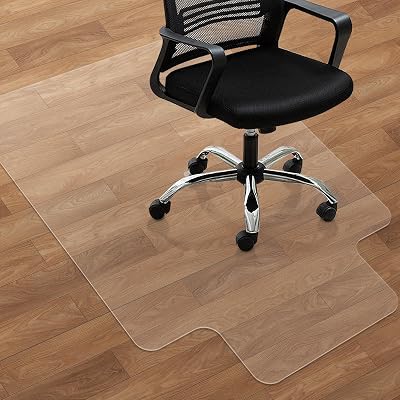 SHAREWIN Office Chair Mat for Hard Floors 120x90 cm with Lip Anti-Slip