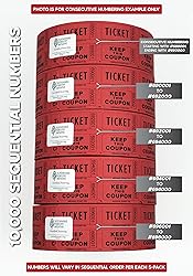 INDIANA TICKET CO. 10,000 RED CONSECUTIVELY