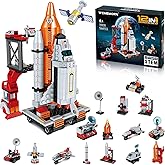 WEMEMORN Space Exploration Shuttle Rocket Toys for 6 7 8 9 10 11 12 Year Old Boys Kids, 12-in-1 STEM Aerospace Building Blocks Kit Toys, Ideal Birthday for Aged 6-12 Year Old Boys (566Pieces)