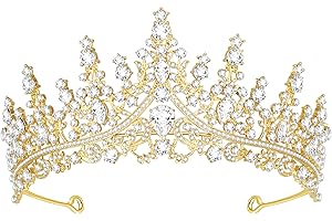 Queenship Tiara Crown for Women, Queen Tiara for Birthday Prom Bridal Party Custome Gold