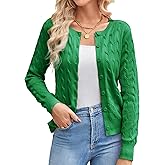 GRACE KARIN Womens Long Sleeve Button Up Cable Knit Cardigan Lightweight 2026 Crewneck Button Down Sweaters for Women