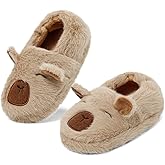 KAKU NANU Toddler Kids Slippers Cute Animal Cartoon Shoes Girls Boys Warm Fleece Winter Household Slippers