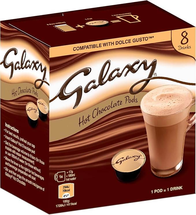 Galaxy Hot Chocolate Dolce Gusto Compatible Pods Box 8 Pods Amazon