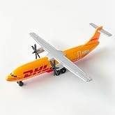WngAur Die-Cast Propeller DHL Airplane Model &ndash; Alloy Plane with Rolling Wheels &ndash; Miniature Aircraft Collectors &amp; Aviation Enthusiasts