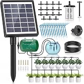 Anseto Solar Drip Irrigation System, Split Automatic Watering for Balcony | AntiSiphon Valve and 12 Modes Garden Faucet Controller with 49ft Hose, Intelligent Plant Hydration Device for 15 Potted Patio