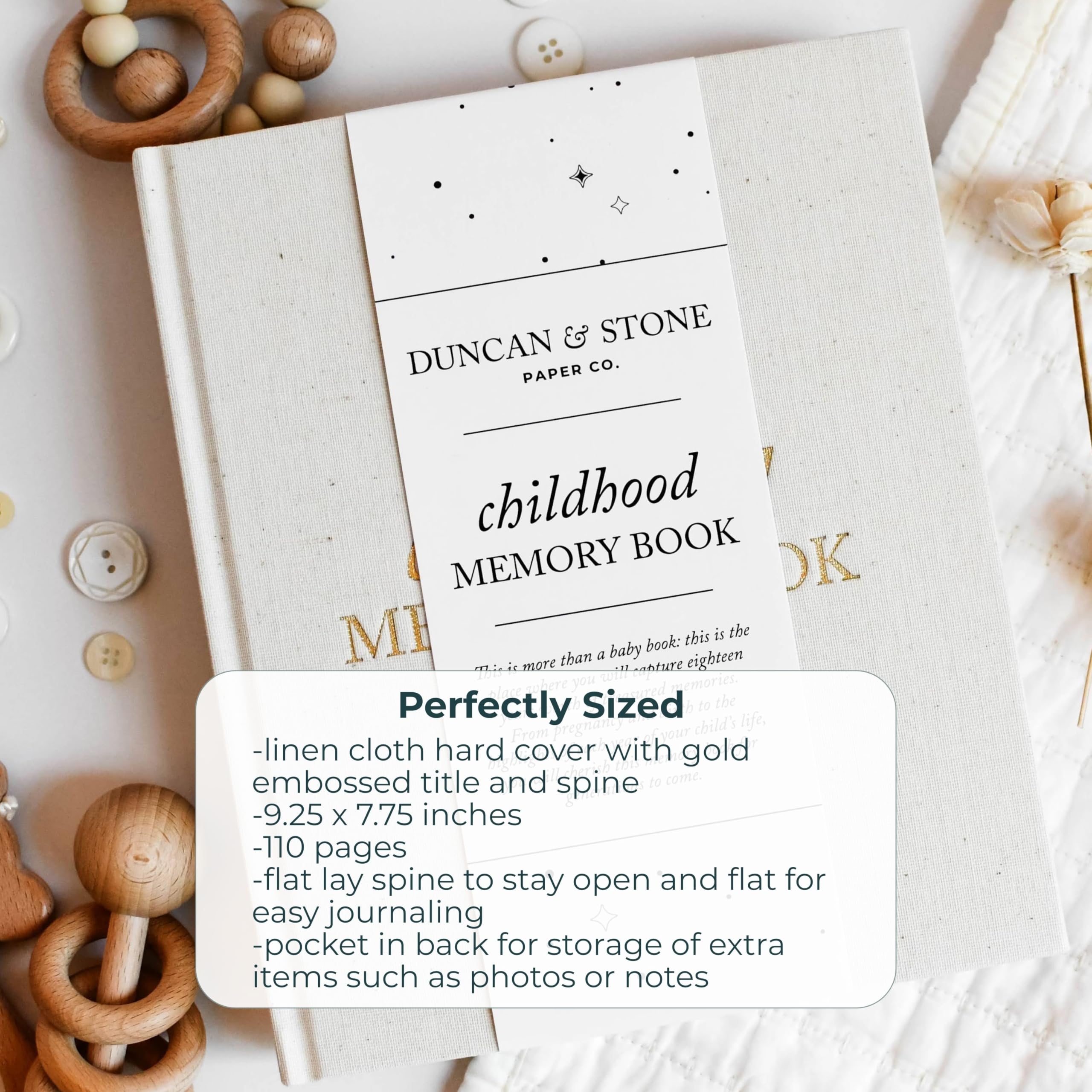 Childhood Memory Book - Elegant Child Memory Book from Pregnancy to Age 18 W/Prompts, Space for Photos & More - Baby Journal (175 Pages, Dusty Rose)