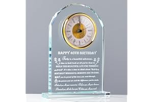MOVDYKA 40th Birthday gifts for Women Men - Crystal Clock Gifts Personalized 1984 40 Year Old Birthday Present for Her Him - Happy 40th Birthday Gifts Ideas for Mom Dad Unique