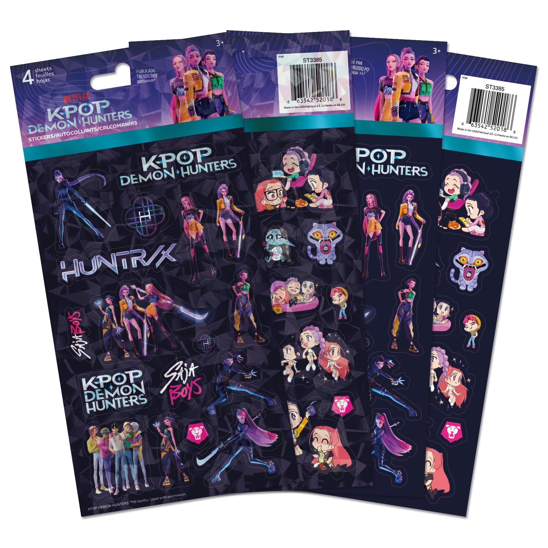 Netflix Kpop Demon Hunters Standard Stickers - 4 Sheet