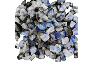 GEMPIRES NATURE’S TREASURE Gempires Raw Polished Blue Moonstone Gemstone For Jewelry Making, Healing, Wire Wrapping, Decor, 15 to 30 mm Moonstone Rough, Rainbow Moonstone Loose Chips, Loose Rough Gemstone Supplies (100 Carat)