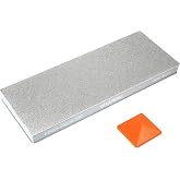 SHARPAL 169H Large 8" x 3" Dual-Grit Diamond Sharpening Stone | Extra-Coarse 220 &amp; Fine 600 Grit Monocrystalline Diamond Whetstone, Pro Knife Sharpener with Anti-Slip Pad and Angle Guide