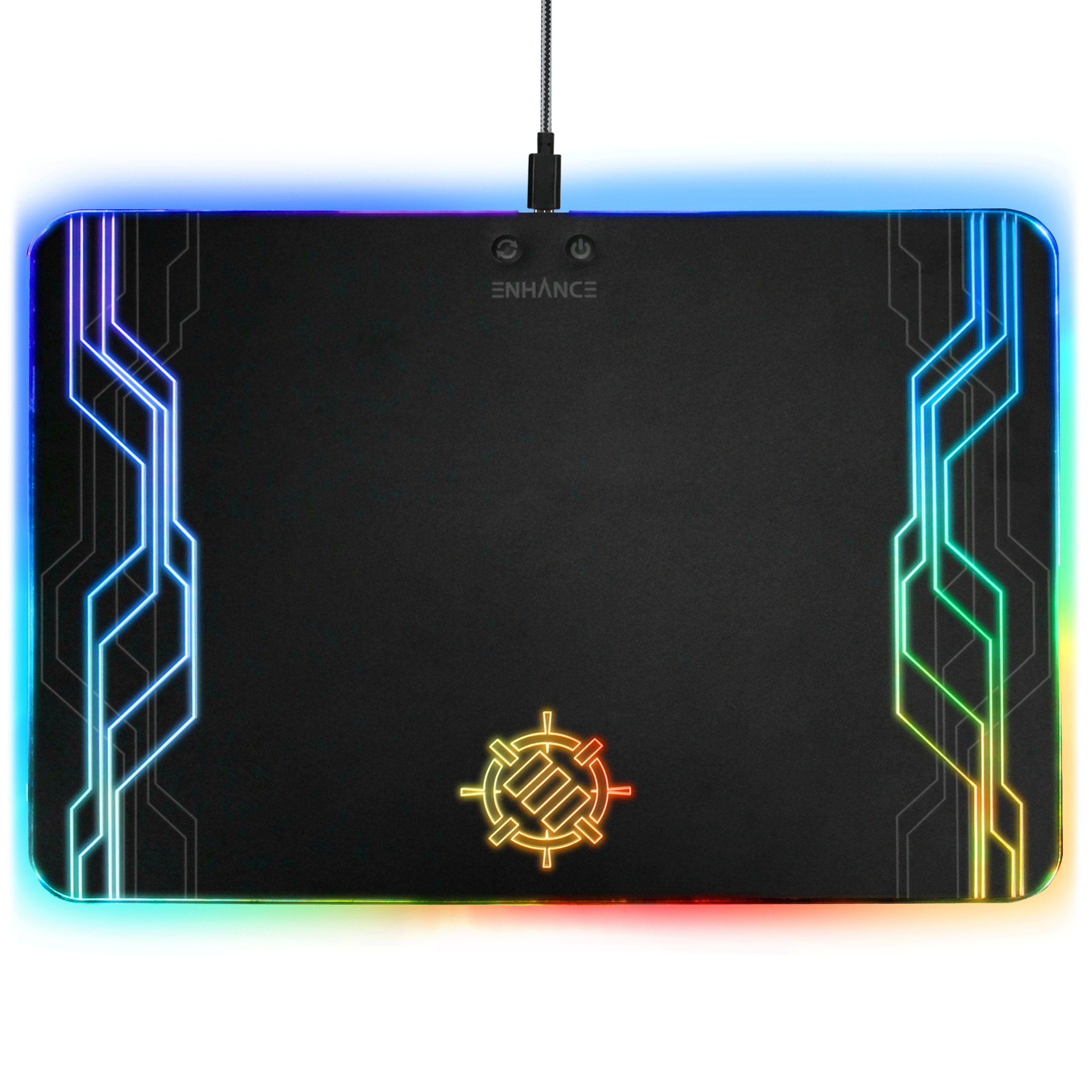 ENHANCE LED Gaming Mouse Pad Hard Large Surface 7 RGB Light up Modes