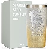 Onebttl Boston Terrier Gifts for Women, Life Is Better With A Boston Terrier, 20Oz Stainless Steel Travel Mug for Dog Lovers, Owners, Glitter Gold & Silver