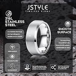Jstyle Stainless Steel Rings for Men Wedding Ring