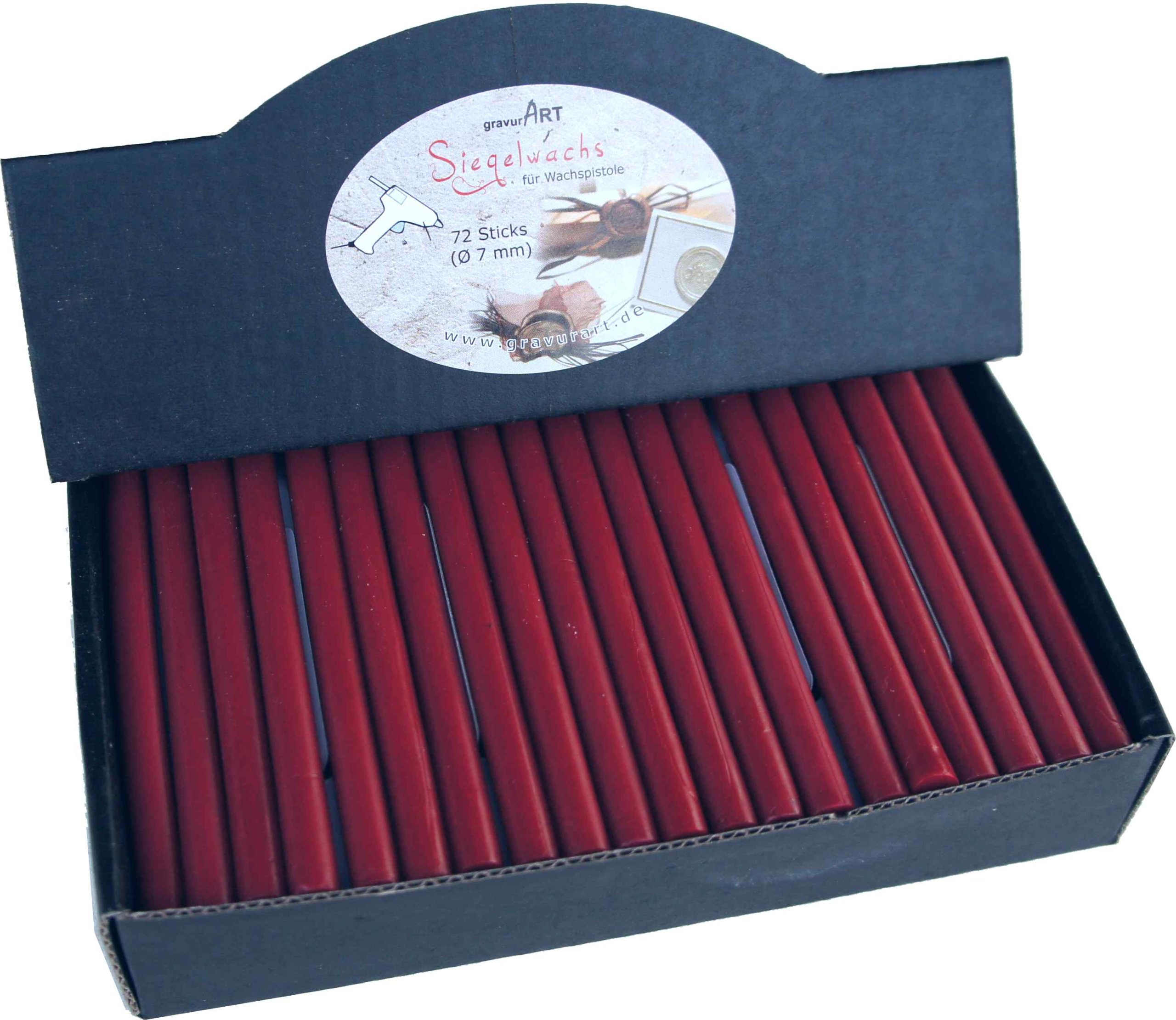 Wholesale Pack of 72 Sticks - 7 mm Sealing Wax Flexible for Gun - Bordeaux Red