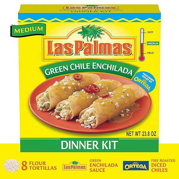 LAS PALMAS MEDIUM GREEN CHILE ENCHILADA DINNER KIT, 23.8 OUNCE