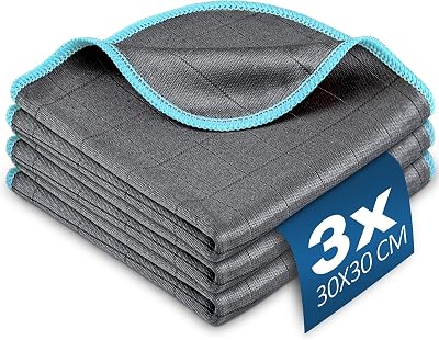 Airlab 3X Thickened Cleaning Cloth 400gsm 12x12 Inch Glass Microfiber Carbon