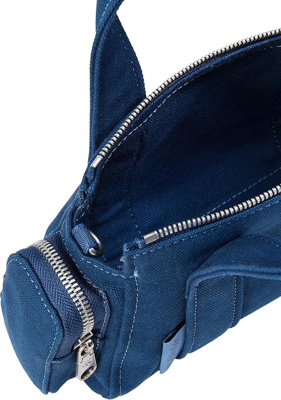 Damen Crossbody Bag Tasche Webbing Strap Canvas Pocket Bag Klein, Blau (Ensign Blue), Einheitsgröße