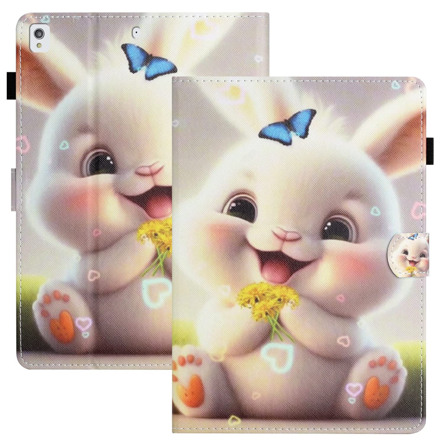 Rosbtib Case for iPad 10.2 (iPad 9. /8. /7. Generation) Cover, Megnetic Closure Stand Function Shockproof Premium PU Leather Protector iPad 10.2 2021/2020 /2019 /iPad Air 10.5" 2019, Fat rabbit