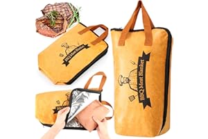 BOLYCEN BBQ Blanket for Resting Meat,Reusable Smoker Grilling Meat Insulated Resting Bag with Wide Mouth for Large Brisket/Beef/Pork Shoulders/Turkeys (BBQ Blanket 23in)