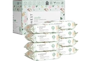 The Honest Company Clean Conscious Unscented Wipes | Over 99% Water, Compostable, Plant-Based, Baby Wipes | Hypoallergenic for Sensitive Skin, EWG Verified | Geo Mood, 648 Count