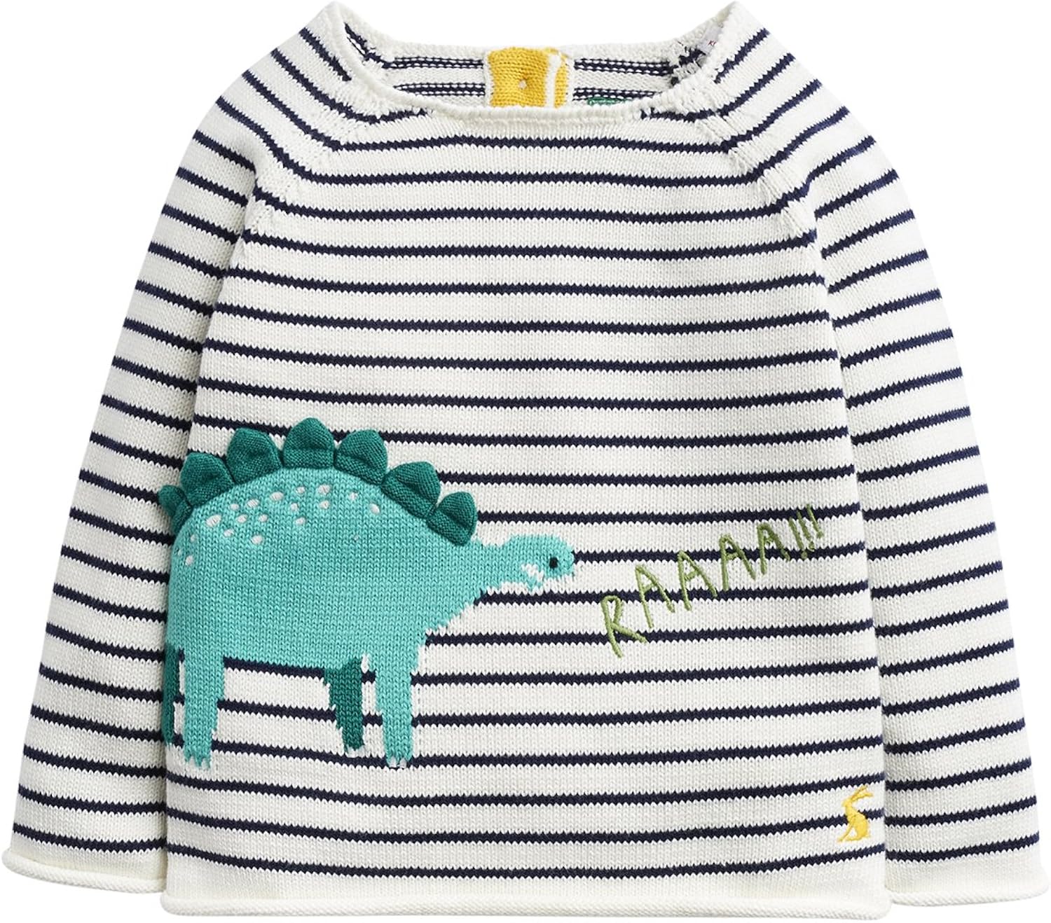Joules Blue Baby Dino Knit Jumper | escapeauthority.com