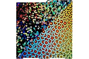 Sahvaim Kobra 3 Combo H1H Build Plate, Smooth Kaleidoscope+ Circle Spring Steel Sheet Plate, 256x268mm Flexiable Removable Print Bed for Anycubic Kobra 3/Kobra 3 Combo 3D Printer.