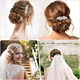 Sibba Flower Hair Clips 2 Pack Silver Bridal Prom Hair Pins Crystal Bling view 4
